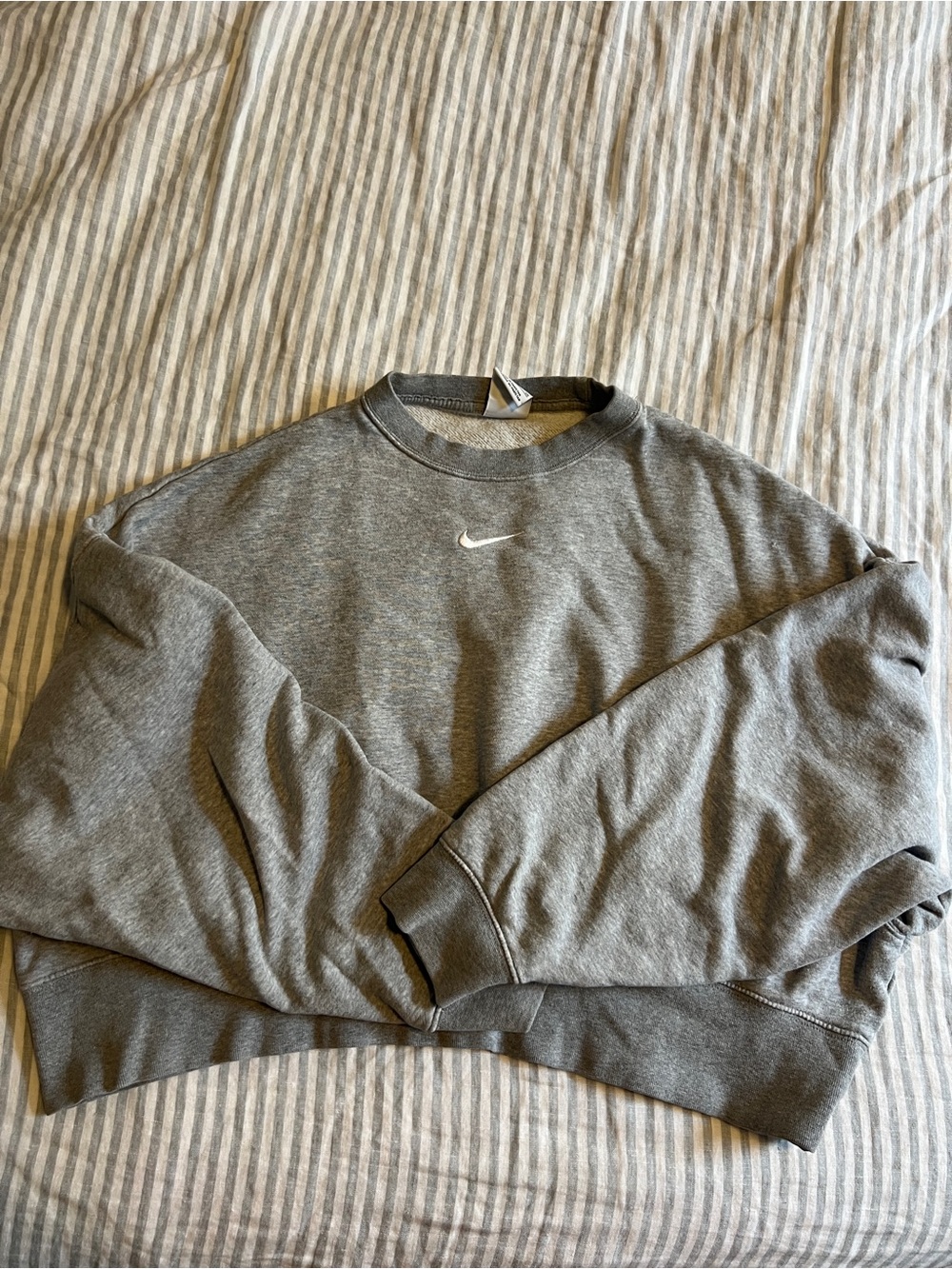 Nike Grey Crewneck Sweatshirt with White Swoosh